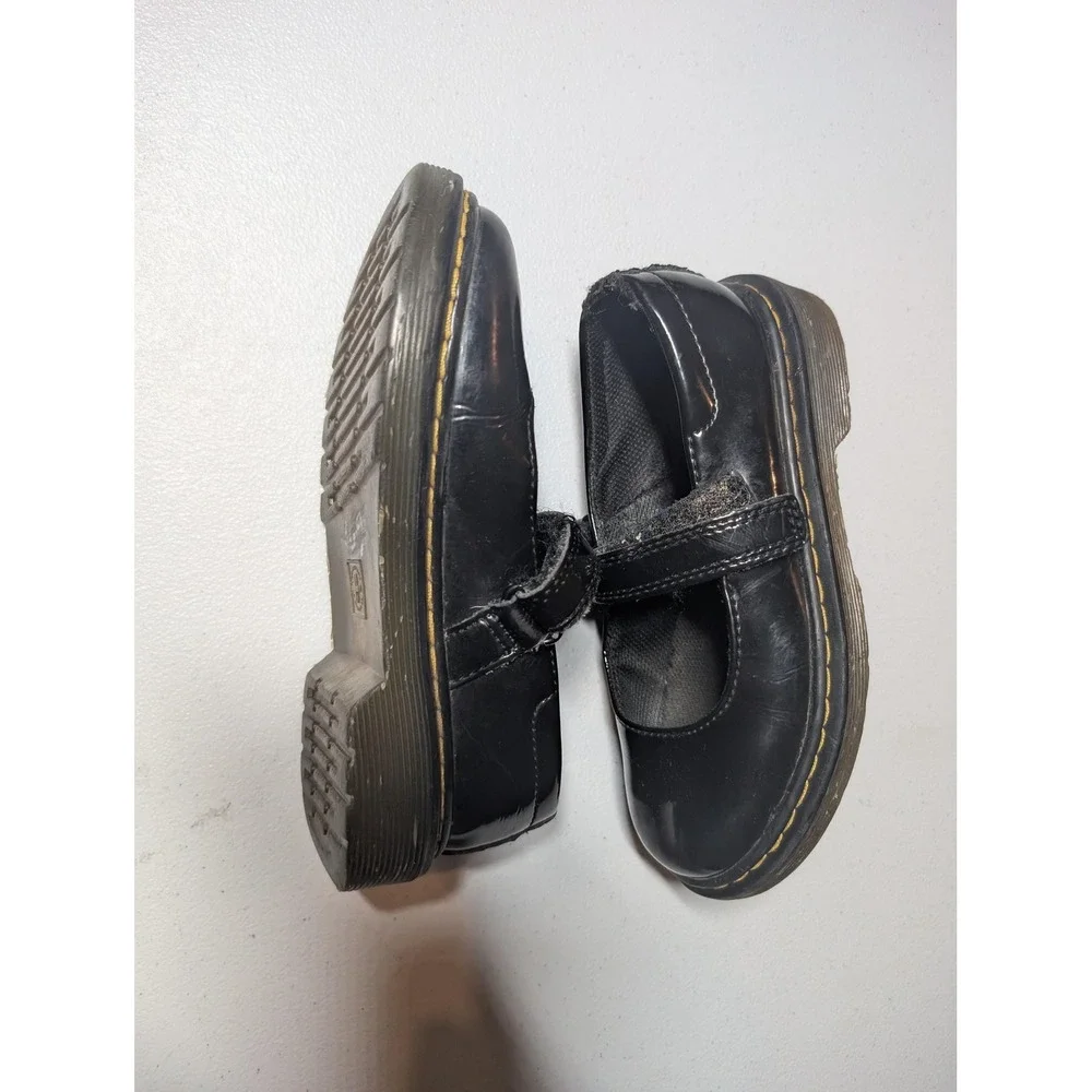 Dr Martens Mary Jane Shoes Girls Size 12 Black Patent Leather Strap School